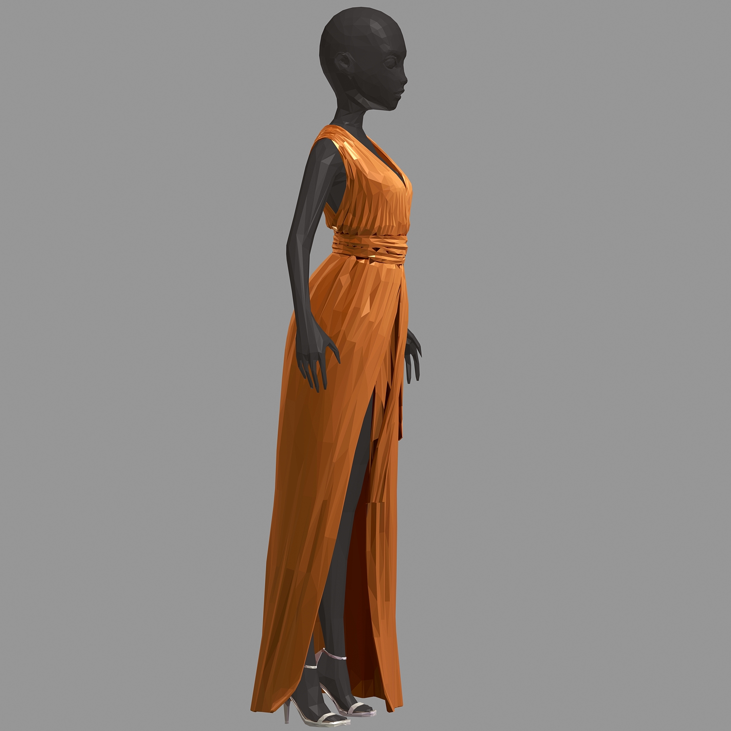 orange dress white heels